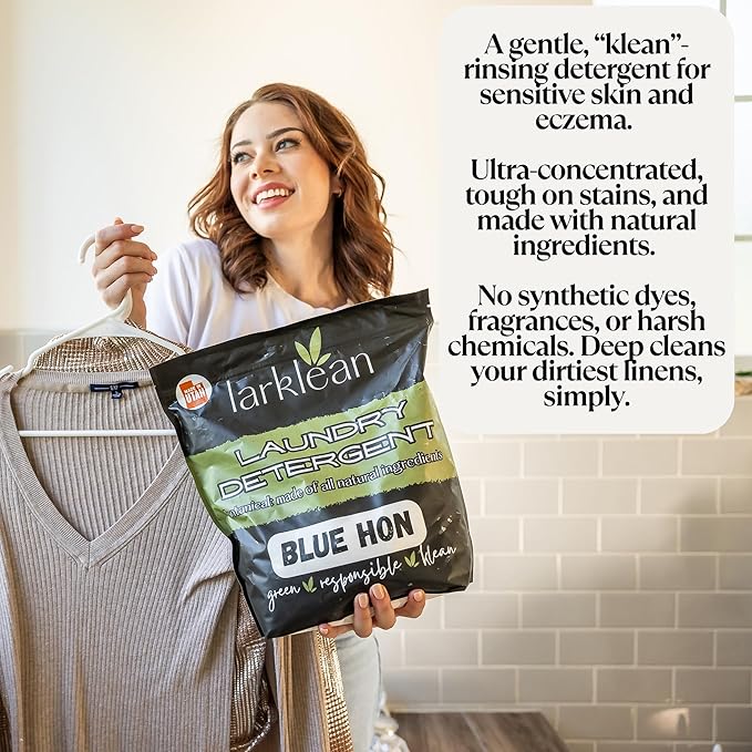 Laundry Detergent Powder | Non-Toxic Laundry Detergent for Sensitive Skin | Easy To Use, Tough on Stains, Gentle on Fabrics | Botanical Laundry Powder (Blue Hon) | Natural (Fruity and Floral)