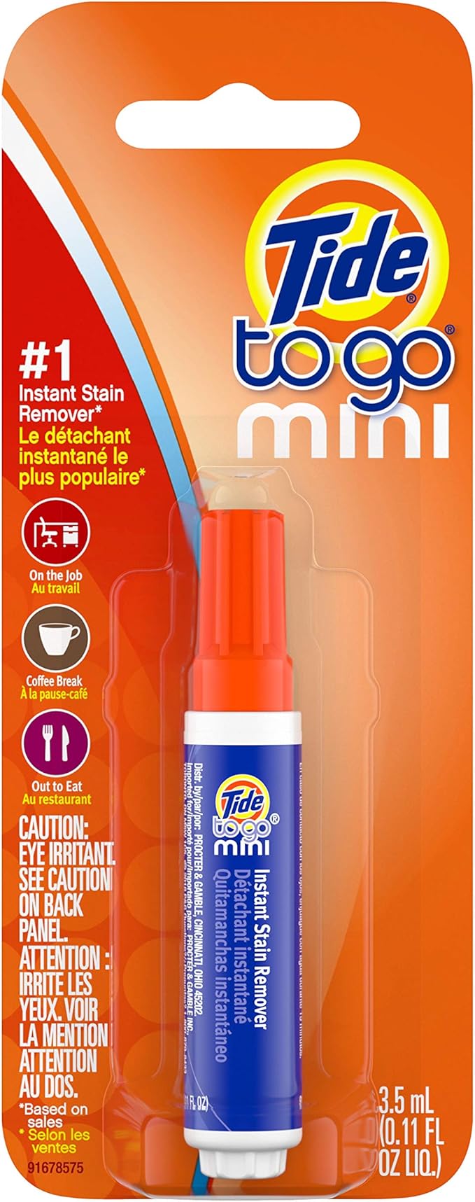 Tide to Go Mini Instant Stain Remover, Orange, (Pack of), 1 Count