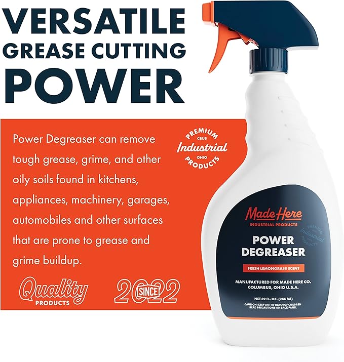 Professional Strength Degreaser for Kitchens, Industrial pH Neutral and Biodegradable Easy Spray & Wipe,Lemongrass Scent,Safely Responsible for People and Environment,packaging may vary