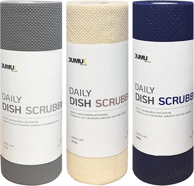Daily Dish Scrubber Sheet Non-Scratch Household Disposable Cleaning Sponges | Recyclable, Eco-Friendly & Perfect for Kitchen, Home Cleaning and Outdoor Use (3, Mix)