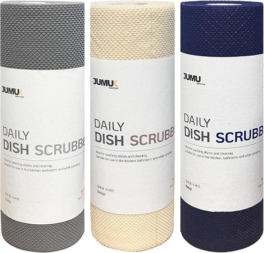Daily Dish Scrubber Sheet Non-Scratch Household Disposable Cleaning Sponges | Recyclable, Eco-Friendly & Perfect for Kitchen, Home Cleaning and Outdoor Use (3, Mix)