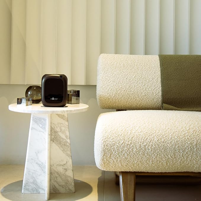 Aromely Smart Bluetooth Nebulizing Aromatherapy Scent Diffuser, Essential Oil Diffuser for Home, Spa & Office, Waterless Aroma Diffuser, App Controlled Perfect Air Freshener up to 1,500 SQFT - Black