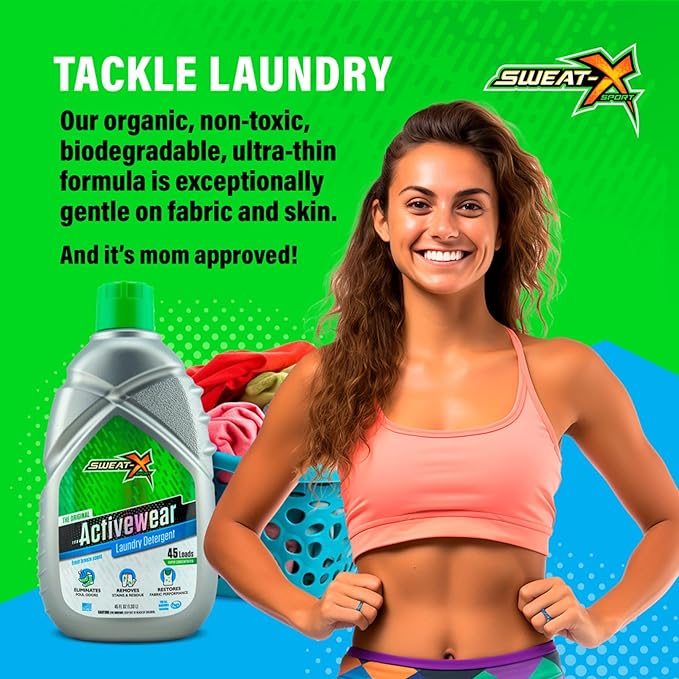 Sweat X Sport Extreme Laundry Detergent, High Performance Sports Wash for Activewear and All Fabrics - 2 Pack
