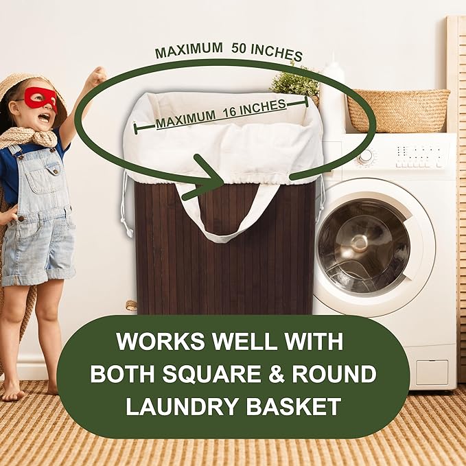 Canvas Laundry Bags - Extra Large, Heavy Duty, 100% Cotton Laundry Bag with Straps, Handles and Drawstring - College Dorm Laundry Bag in XL Size - Washable, Foldable Laundry Basket Liner (2 Pack)