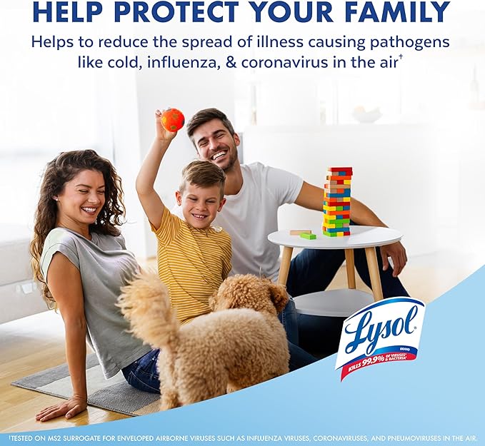 Lysol Air Sanitizer Spray with Odor Eliminator for Home & Office, Sanitizing Spray, Air Freshener Alternative, Cotton Blossom Scent, 10 oz (Pack of 3)