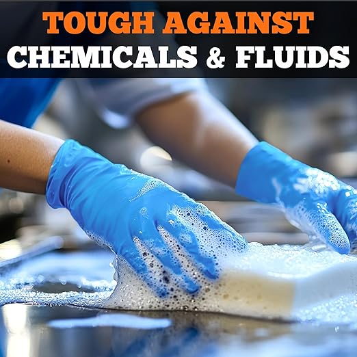 TitanFlex Nitrile Exam Gloves, Blue, 6-mil, XL, Box of 100, Heavy Duty Nitrile Gloves Disposable Latex Free, Powder Free, Medical Gloves, Cooking Gloves, Mechanic Gloves, Cleaning Gloves