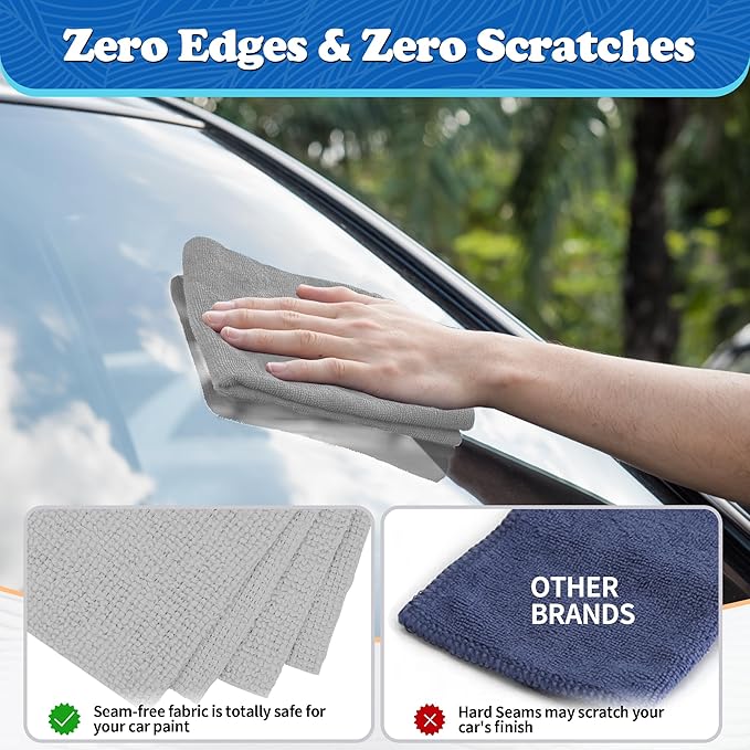 FIXSMITH Shop Towels, Microfiber Cleaning Cloth Bulk, 200 Pack Microfiber Towels for Cars, All-Purpose Absorbent Cleaning Rags, Dust Cloth for Automotive, Mechanic, Garage, Bar, 11.5 x 11.5 inch