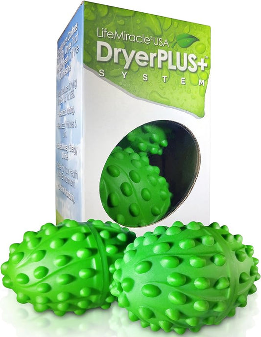 DryerPlus Dryer Balls XL | The BEST Made Reusable Non Toxic Laundry Softener & Wrinkle Release | Replaces Fabric Softener Liquid, Dryer Sheets & Wool | Vegan & Sheep Safe | 2-Year USA Warranty
