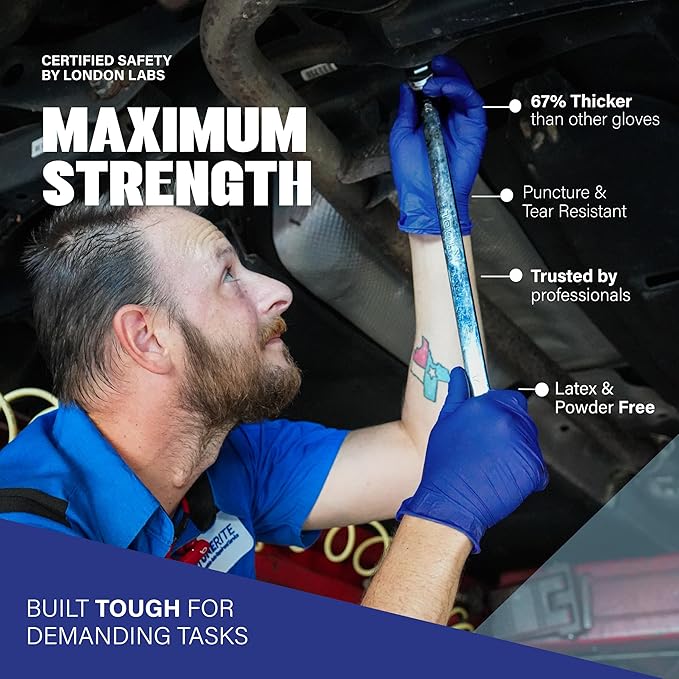 Cobalt Blue 5 Mil Nitrile Exam Gloves Disposable Latex Free | Medical Rubber Gloves for Doctors, EMT, First Aid Kit, Food Service & Cleaning | Bulk Case of (1000 CT)