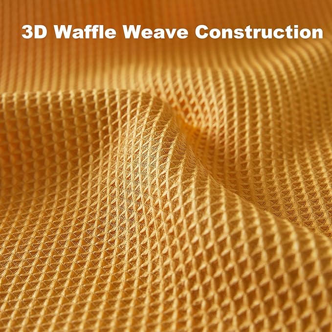 JOYMOOP Waffle Weave Cleaning Cloth, Reusable Absorbent Microfiber Cleaning Cloths, Lint Free Microfiber Dish Towels 5 Pack, Mixed Color, 11.8×15.7inch