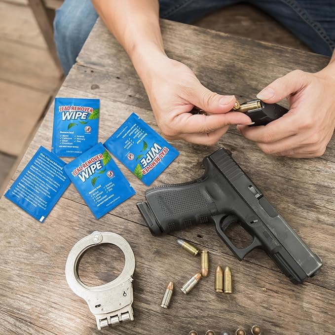 200 Pack Lead Remover Wipes for Shooting Hand & Surface Cleaning Wipes Effectively Removes Lead, Dust, Oil & Grime Individually Wrapped Wipe for Shooting Ranges, Hunting, Industrial Use