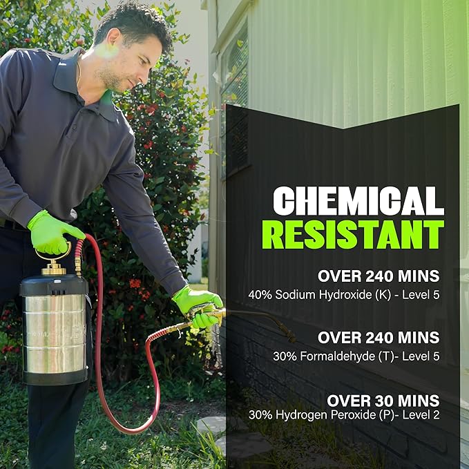 Herkules Grip Heavy Duty 8Mil Green Nitrile Gloves,3D Raised Diamond Texture-Latex & Powder Free-Industrial, Mechanic | Pack of (100 CT)