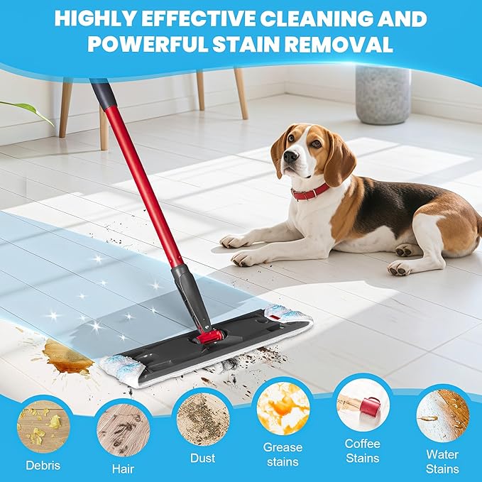 6 Pack Mop Replacement Pads for O-Cedar H2prO Flat Mop, Washable & Reusable Microfiber Mop Refills for O-Cedar Flat Mop System for Indoor and Outdoor Flooring, Bedrooms, Kitchens, Living Rooms