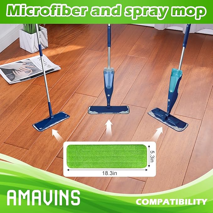 3 Pack Microfiber Cleaning Pads with All Bona Mop, Reusable Microfiber Mop Pads for 18 Inch Mop, Hardwood Floor Replacement Cleaning Mop Pads, Machine Washes