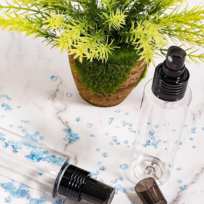 Yebeauty Empty Spray Bottles for Essential Oils, 4oz Refillable Clear Plastic Misting Spray Bottles Atomizer Fine Mister Spray Bottle for Beauty Products, Cleaning, Pack of 2