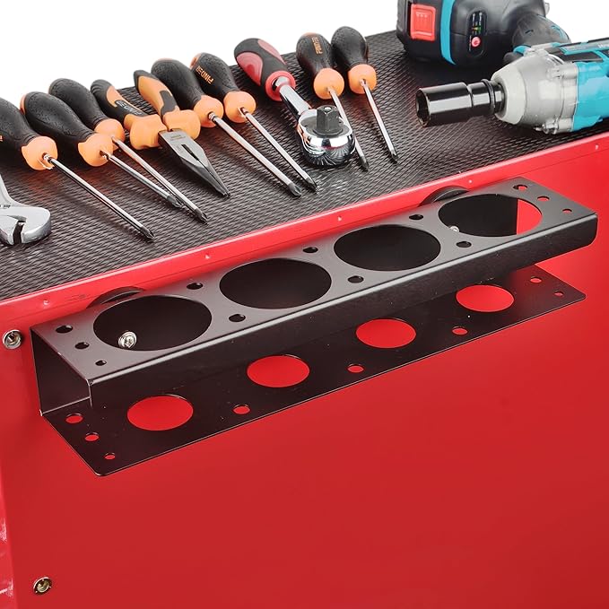 ULIBERMAGNET Magnetic Spray Can Holder,Magnetic Power Tool Organizer Rack,Heavy Duty Cup Drill Holder,Wall Mount Metal Tool Rack with Screwdriver, Cordless Drill, Spray Bottle, Utility Rack for Garage