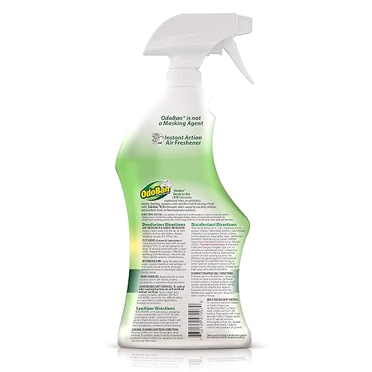 OdoBan Ready-to-Use Disinfectant and Odor Eliminator, Cleaner and Fabric/Air Freshener, Set of 2, 14.6 Ounce 360-Degree Continuous Spray and 32 Ounce Trigger Spray, Original Eucalyptus Scent