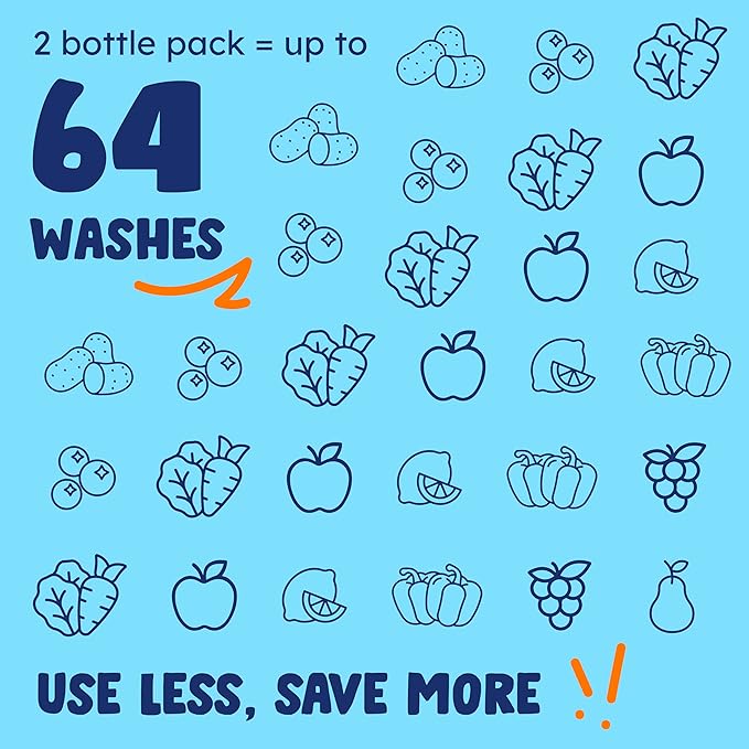 Originally Yellow USA Made All-Purpose Fruit And Vegetable Wash | Food-Grade Fruit and Veggie Wash With No Aftertaste | Powerful Cleaning & Safe Ingredients | Plant-Derived Produce Cleaner | 2 lb