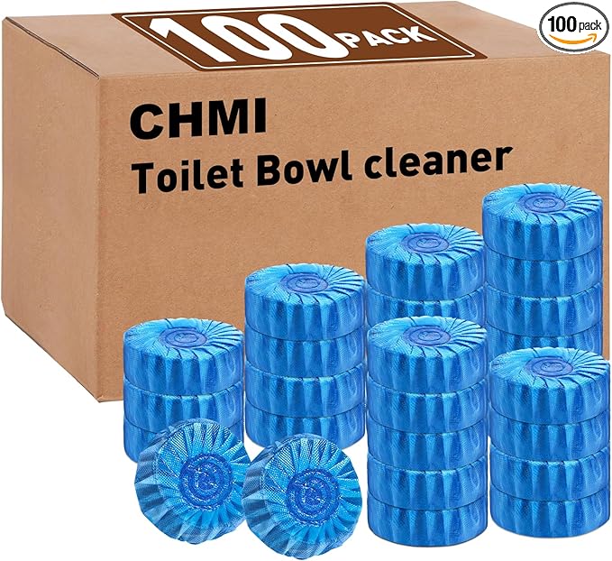 CHMI 100 Pack Toilet Bowl Cleaner Tablets, Long-lasting Bathroom Toilet Tank Cleaner.(Blue)