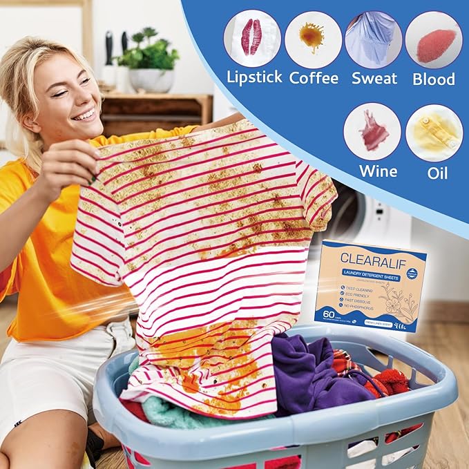 CROS 180 Loads Laundry Detergent Sheets Linen Scent, for Travel, Home, Apartment, Dorm, Laundry Detergent Strips Eco Friendly, Hypoallergenic, Liquidless Washing Supplies