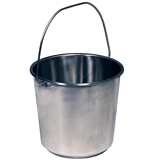 Graham-Field Stainless Steel Kick Bucket with Rolling Stand – 12.5 Quart Capacity