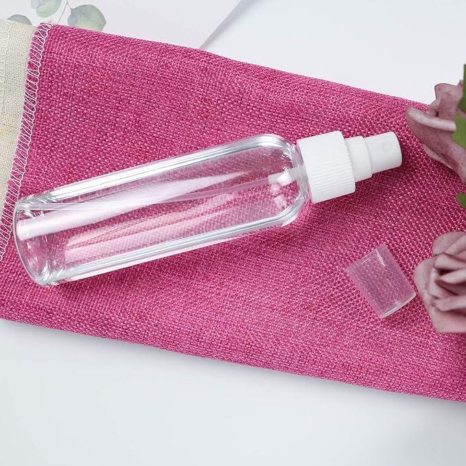 TRENDBOX 4oz Travel Size Spray Bottles, 24 Pack Fine Mist Small Empty Plastic Spray Bottle, Leak Proof BPA-Free Travel Essentials Cosmetic Containers