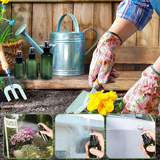 Spray Bottles Small,Plastic Spray Bottles,Squirt Bottle,3.1oz+5.4oz+6.8oz Water Spray Bottle for Plants, Pet, Hair, Essential Oils, Cleaning Solutions(3 Pack)