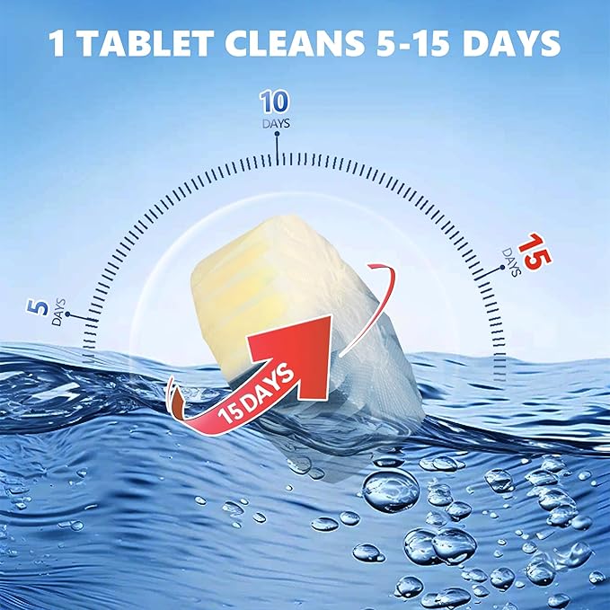 Toilet Bowl Cleaner Tablets, Automatic Toilet Bowl Cleaners, Long-Lasting Toilet Tabs Drop in Tank for Deodorizing & Descaling, Blue & Yellow, 12 Packs