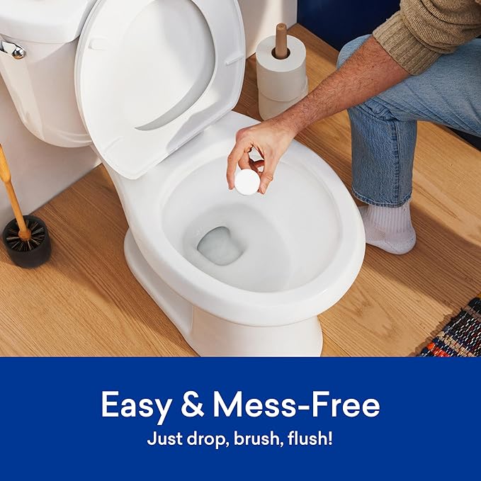 BLUELAND Toilet Bowl Cleaner Tablets, Starter Set, 14 Count with Tin, Peppermint Eucalyptus, Plastic-Free, No Harsh Chemicals, Plant-Based