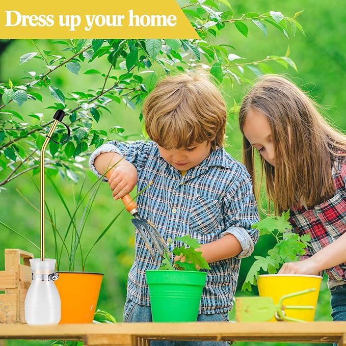 Boao Diatomaceous Earth Powder Duster Bulb Duster Sprayer 3.5 oz with Long Copper Garden Powder Applicator Dispenser for Organic Gardening Agricultural Supplies(White)