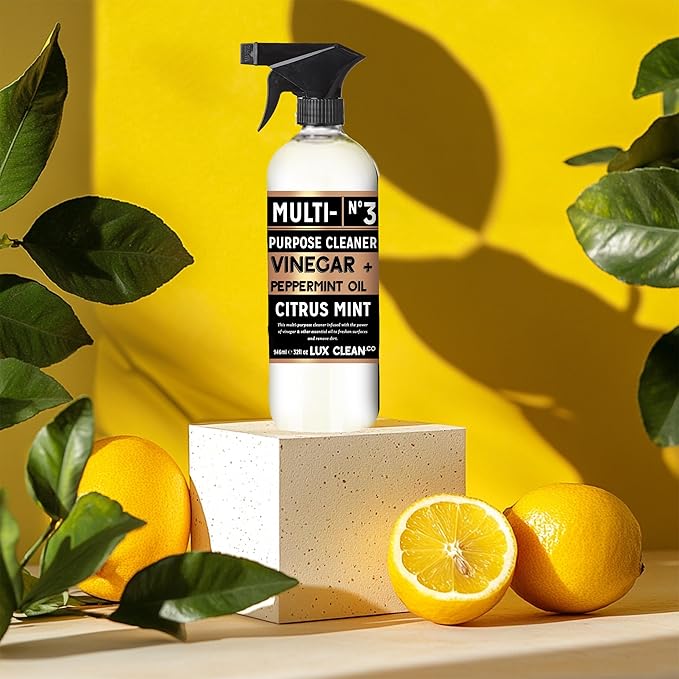 Lux Clean Multi-Purpose Cleaners, Vinegar with Eucalyptus and Peppermint | 32 Fl Oz Bottles, Pack of 4 | Home and Body Company