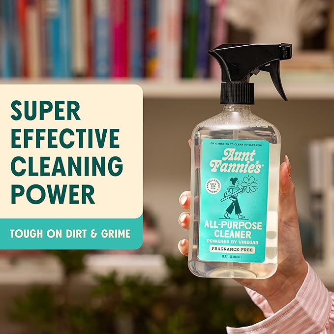 Aunt Fannie's All Purpose Household Cleaner, Multi-Surface Spray Cleaner, Powered by Vinegar for Kitchen, Bath, Windows and Countertops, Fragrance Free, Pack of 1