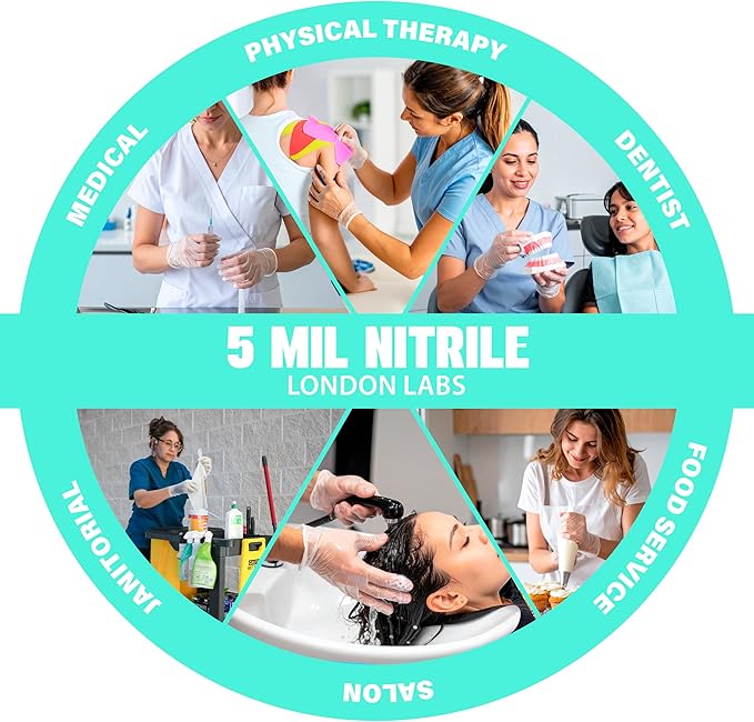 Medical Clear Vinyl Gloves Powder Free & Latex Free, Disposable, Food Safe