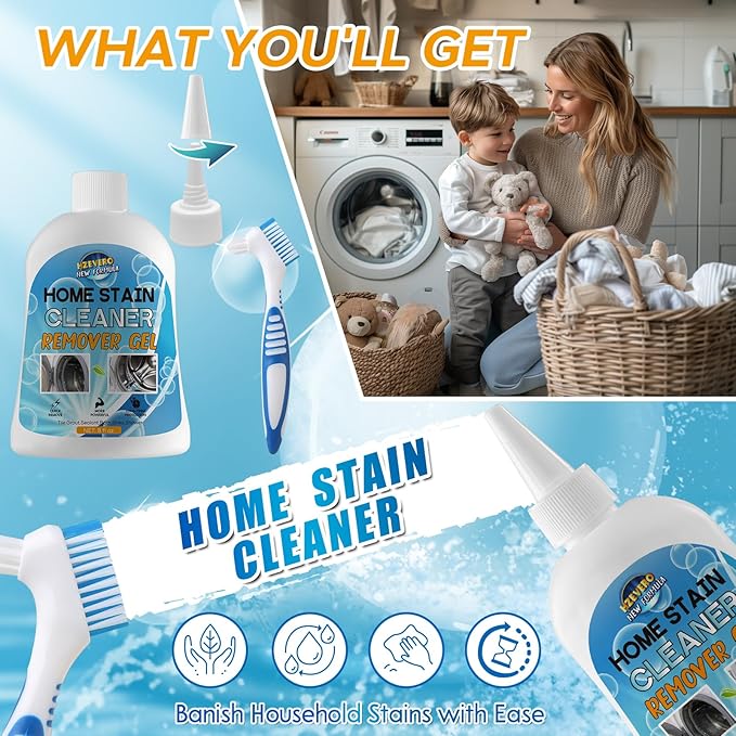 Mold Stain Remover Gel, Washing Machine Gasket Cleaner for Front Loader Washer Rubber Seal Home Stain Removal Gel for Grout, Caulk, Refrigerator, Shower, Bathtub, Bathroom Cleaning Solution (8 Fl Oz)