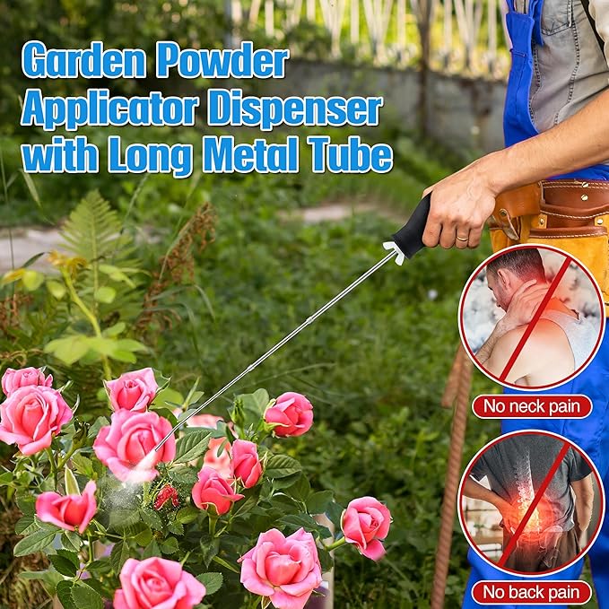 1 Pcs Diatomaceous Earth Powder Duster, Longer 9" to 22" Retractable Garden Powder Applicator Dispenser, 8 oz Bulb Duster Sprayer Insect Duster for Home Powder Organic Gardening Agricultural Supply