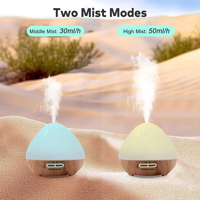 500ml Essential Oil Diffuser, Ultrasonic Diffusers for Essential Oils with Remote Control for Bedroom, Quiet Aroma Diffuser with 7 Color LED & Auto-Off, Mist Humidifier for Home, Office, Yoga