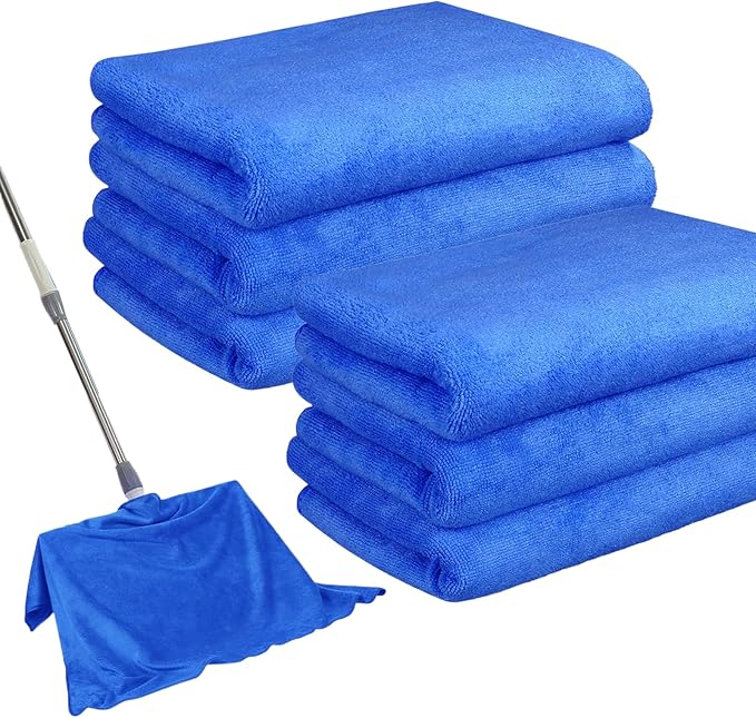 6 Pack Microfiber Cleaning Cloths Extra Large 30" x 20",XL Rags Washable Reusable Streak Free Lint Free Towels for Floor Mop,Glass,Windows,Kitchen,Bathroom,Office & Car Cleaning(Blue)