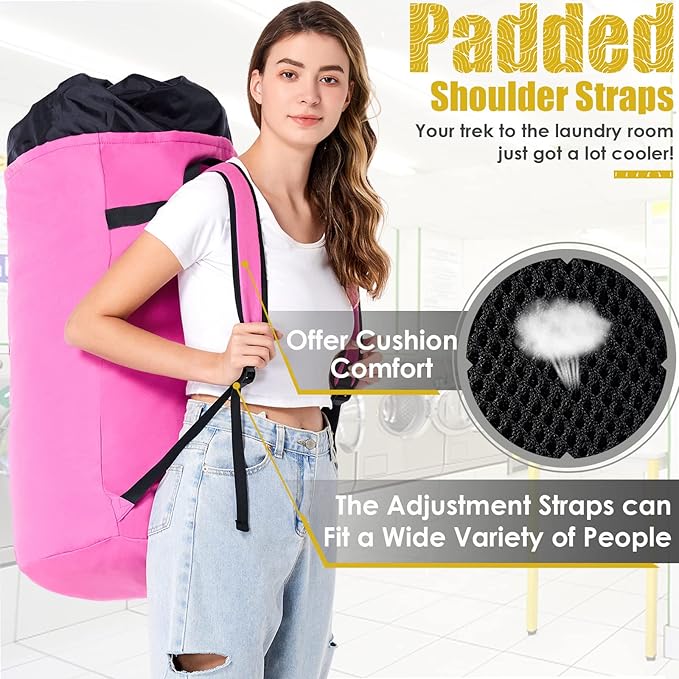 Laundry Bag 115L, College Dorm Room Essentials, Extra Large Laundry Bag with Straps, Heavy Duty Laundromat Bag, Large Laundry Backpack, Laundry Hamper Backpack for College, Dirty Clothes Bag for Dorm