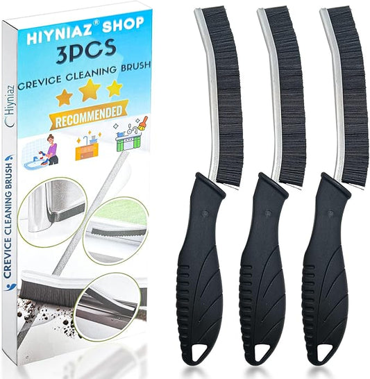 3Pcs Crevice Cleaning Brush Tool Grout Brush Cleaning Supplies, Home Essentials Bathroom Multifunctional Gap Scrub Hard Bristle Brushes for Household Use (Black Cleaning Brush-A)