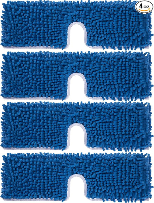 4 Pack Chenille Mop Heads Replacements Compatible with Oceda Dual-Action Microfiber Flip Mop System, Mop Replace Heads for Dry Wet Use, Washable Double Sided Flat Sponge(18 * 6 in)