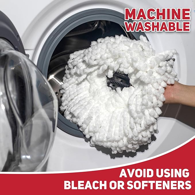 Mop Replacement Heads - 4-Pack Blue Microfiber Replacement Mop Heads Universal for 360°Spin Magic Mopping,Round Shape Standard Size