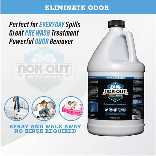 NOK OUT Odor Remover, Pet Deodorizer and Cleaning Spray, Made in the USA, 1 Gallon, 4-Pack