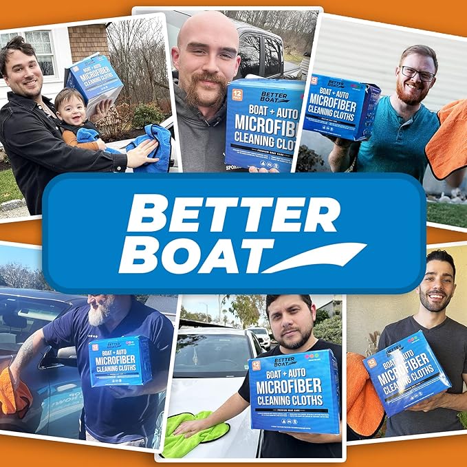 12 Pack Microfiber Cloth Kit, Lint-Free Cleaning Towels for Cars, Boats, and Home, Thick Large Microfiber Cleaning Cloths, Bulk Set