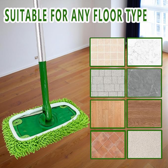 Reusable Microfiber Mop Pads for Swiffer Sweeper - Wet & Dry Cleaning Cloths - Mop Head Replacement Washable Refills for Household Floors