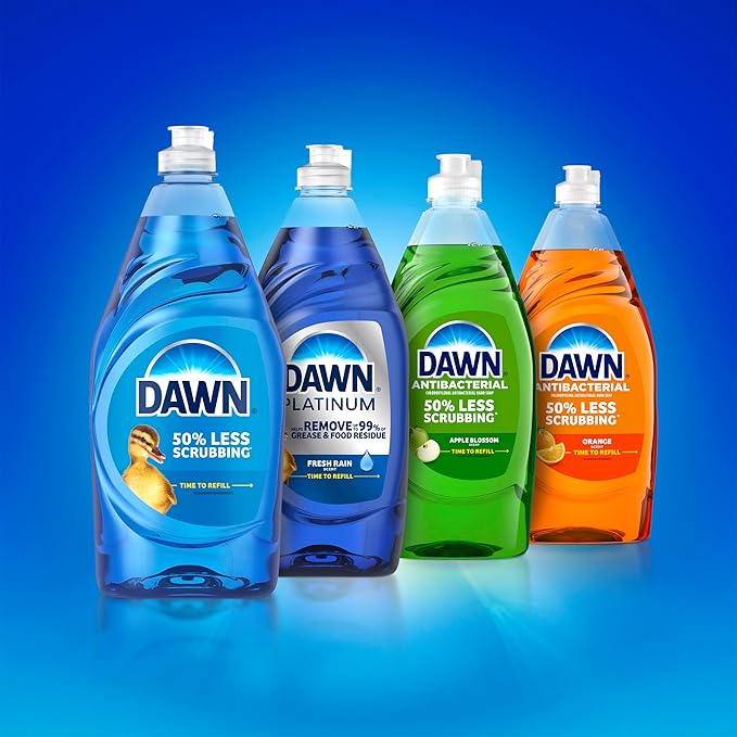 Dawn Platinum Dish Soap, Dishwashing Liquid, Fresh Rain, 3X24OZ
