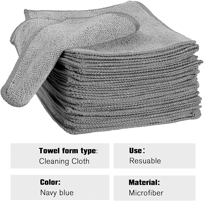 Tanlade Microfiber Cleaning Cloth 6"x6" Cleaning Rags Reasonable Kitchen Towels Microfiber Towels Cars Wash Dry Erase Cloth (Gray,30 Pcs)