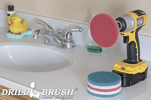 All Purpose Scrub Pads - Six Pack of Cleaning Pads - Bathroom Cleaner - Auto Detailing - Stove Top - Drill Accessories Pads for Deep Clean - Shower Scrubber - Glass Cleaner - Tub Stain Remover