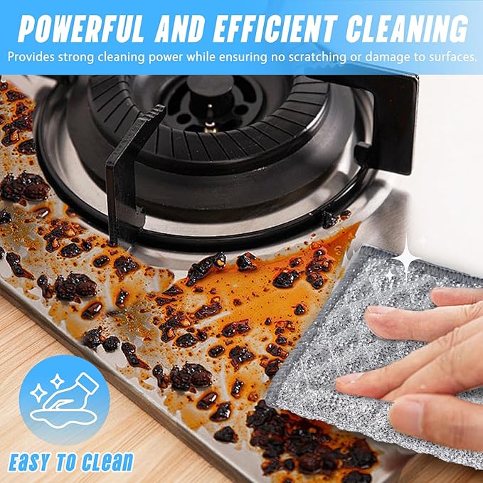 20 PCS Four-Layer Non-Scratch Multipurpose Steel Wire Dishcloths - Reusable Quick-Dry Odor-Free Scrub Cloths for Dishes, Kitchen Cleaning Cloths for Cookware, Sinks, Stove Tops(7.87X7.87)