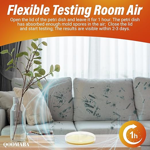 Mold Test Kit for Home Air Quality 15PCS - Mold Toxicity Test for HVAC, at Home Mold Test Kit, Mold Detector for Home Air Quality - Black Mold Testing Kit Air with Guide and Lab Support