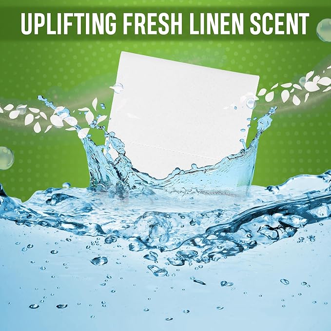 Nature’s Suds Eco-Friendly Laundry Detergent Sheets (64 Loads), Hypoallergenic & Ultra-Concentrated Clothes Washing Sheets, Plastic-Free, Fresh Linen Scent, Travel-Size Laundry Detergent